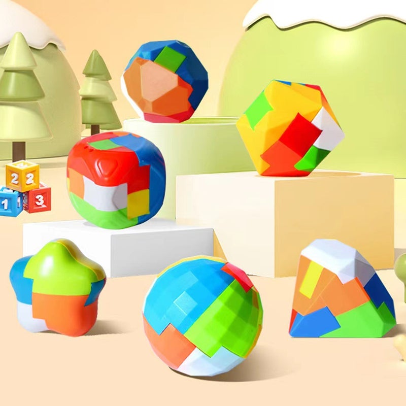 Luban Lock Kidsren'S Toys Unlock Ring Ornaments Kongming Lock Educational Building Blocks Assembled Intelligence Development Keychain Decompression - Image 4